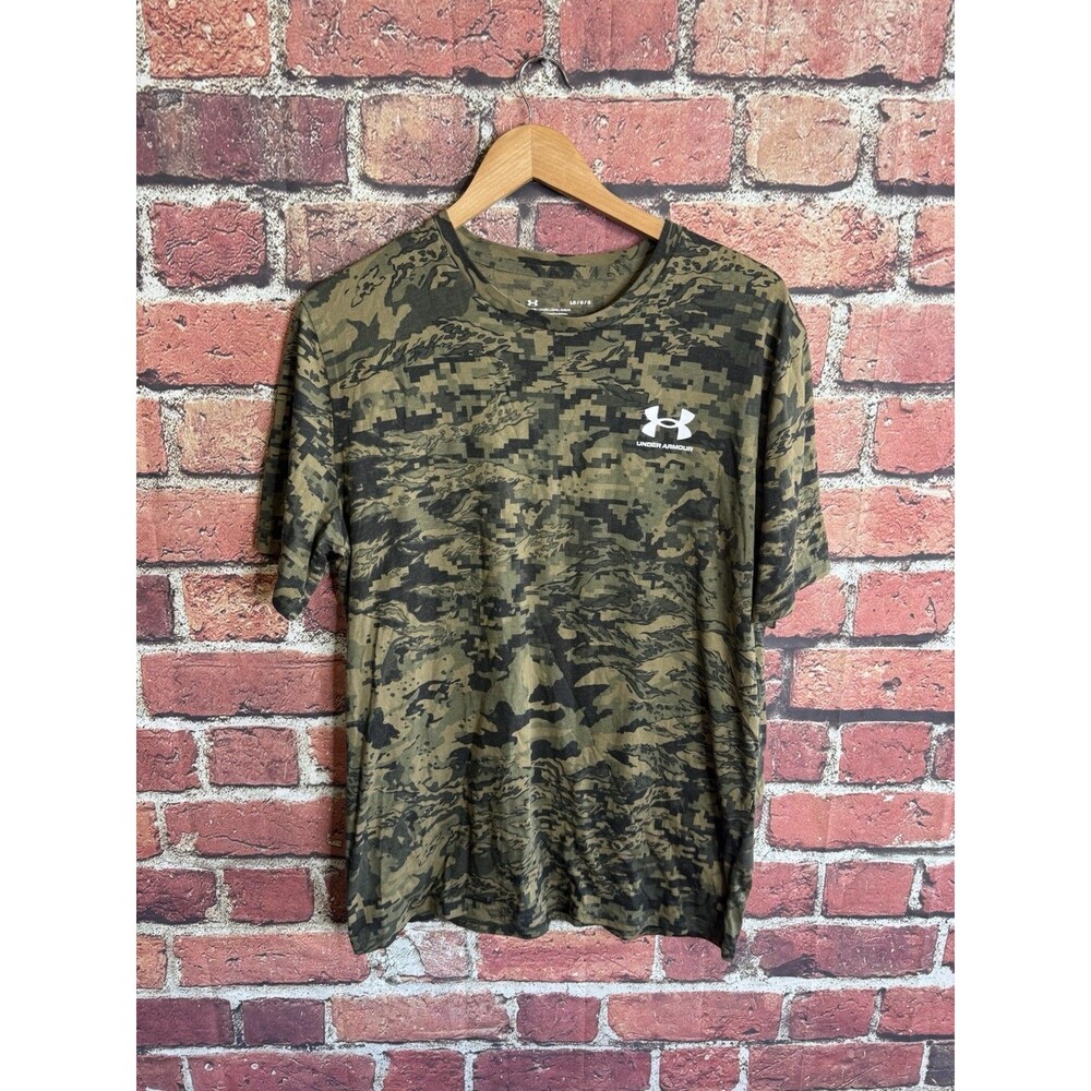 Under Armour Mens Green Camo Short Sleeve T-shirt Size Large